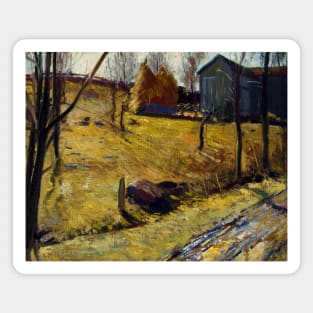 Haystacks and Barn by George Bellows Magnet